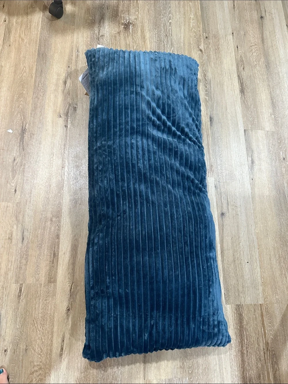 Plush Ribbed Body Pillow - Deep Teal with removable washable cover. 48x20 in